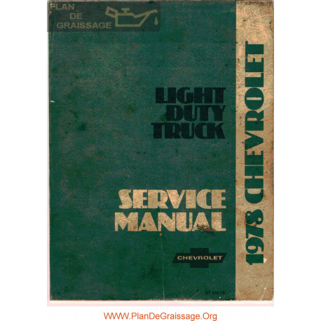 Chevrolet Duty Truck 1978 Overhaul Manual