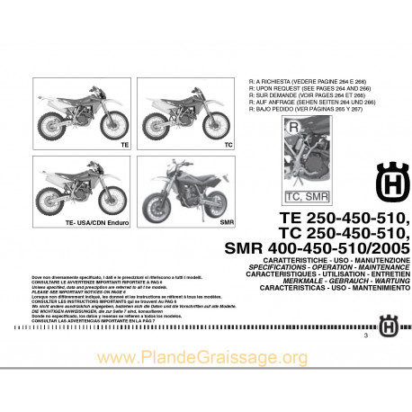 Husqvarna Te Tc Smr 250 400 450 510 2005 Mr