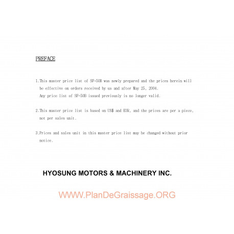 Hyosung Prima 50b Parts List