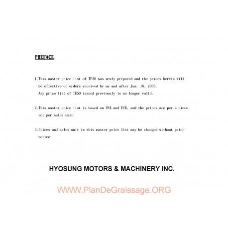 Hyosung Wow 50 Parts List