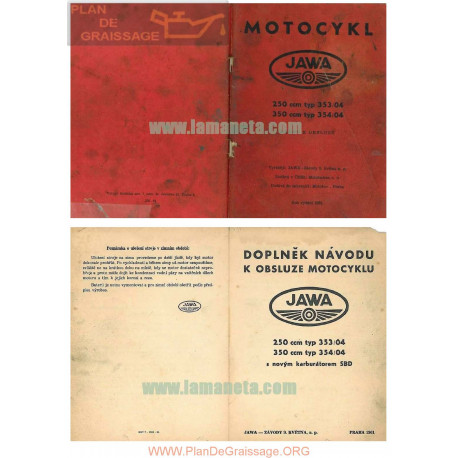 Jawa Mod 353 04 250cc Mod 354 04 1961 Manual Usuario Checo