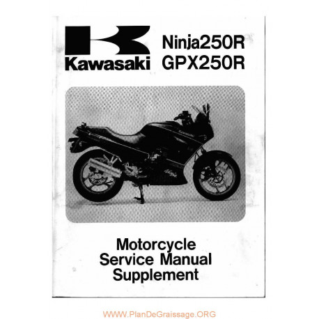 Kawasaki Gpx 250 R Ninja Ex 250 F2 F19 1988 2005 Manual De Reparatie Suplimentar