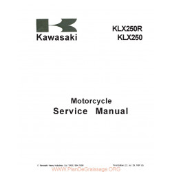 Kawasaki Klx 250 300 1997 Manual De Reparatie Suplimentar