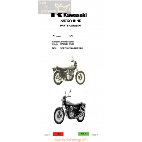Kawasaki Z1 1973 Despiece Ingles