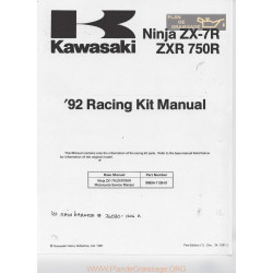 Kawasaki Zxr 750 Racing Kit Manual 1992