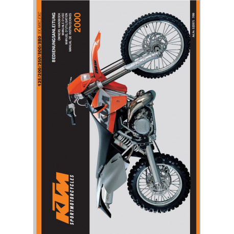 Ktm 125 200 250 300 380 Sx Mxc Exc Manuel Dutilisation 2000