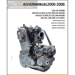 Ktm 250 400 450 520 525 Sx Exc 2000 2006 Manual De Reparatie Enginne