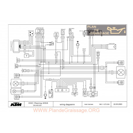 Ktm 250 450 525 Exc Sc 2004 Schema Electrica