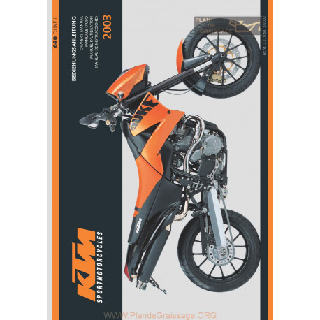 Ktm 640 Lc4 Duke Ii 2003 Manual De Utilizare