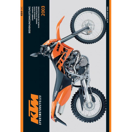 Ktm Sxc 625 2003 Manual De Intretinere