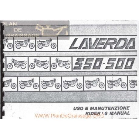 Laverda 350 500 Version 1978 1982 Manual Uso Y Mantenimiento It Gb
