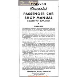 Chevrolet Passenger 1949 1953 Car Shop Manual