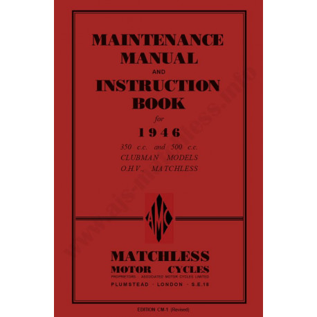 Matchless 1946 G3l G80l Manual De Intretinere