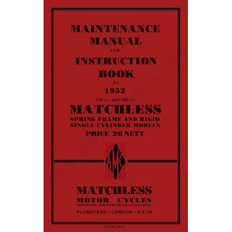Matchless 1952 G3l G3l S C Cs G80 Manual De Intretinere
