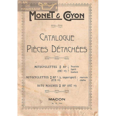 Monet Goyon 147 Cc Y 175 Catalogo De Piezas De Recambio