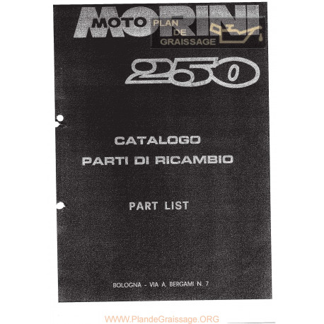 Morini 250 Cat Ricambi