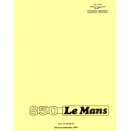 Moto Guzzi 850 Le Mans 1978 Parts List