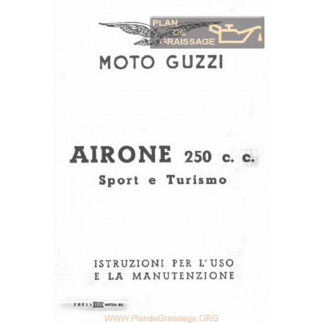 Moto Guzzi Airone 1956 Sport E Turismo Uso E Manutenzione