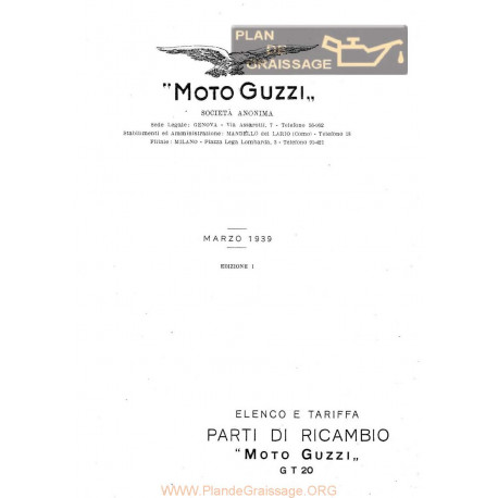 Moto Guzzi Gt20 Cat Pezzi Di Ricambio