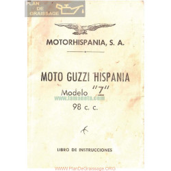 Moto Guzzi Hispania 98 Cc Mod 7 Libro De Instrucciones