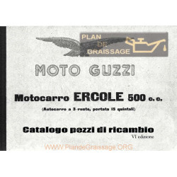 Moto Guzzi Motocarro Ercole Cat Pezzi Di Ricambio Vi Edizione 1956