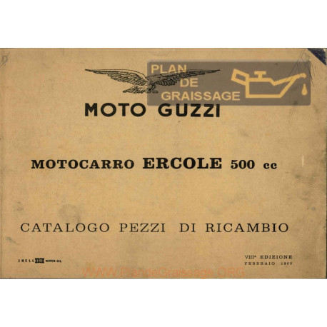 Moto Guzzi Motocarro Ercole Cat Pezzi Di Ricambio Viii Edizione 1960