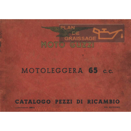 Moto Guzzi Motoleggera 65 1954 Vii Edizione Cat Ricambi