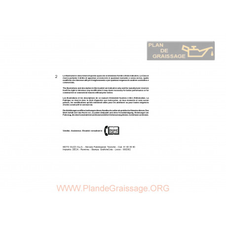Moto Guzzi V11 Le Mans 2002 Manual De Intretinere
