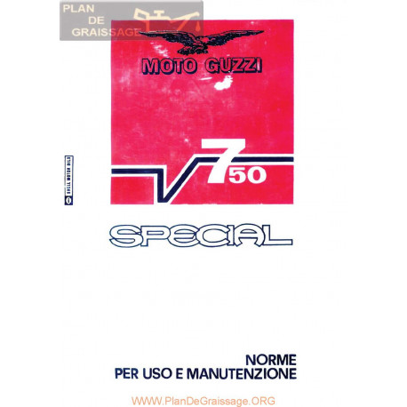 Moto Guzzi V7 750 Special Manual De Usuario Italiano
