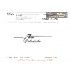 Moto Guzzi V7 Ambassador 1970 Parts List