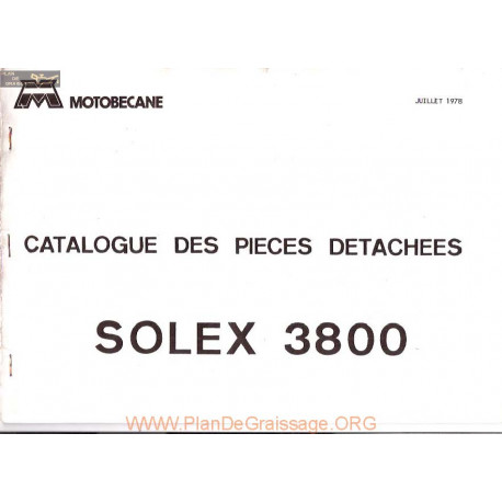 Motobecane 3800 Catalogue Pieces