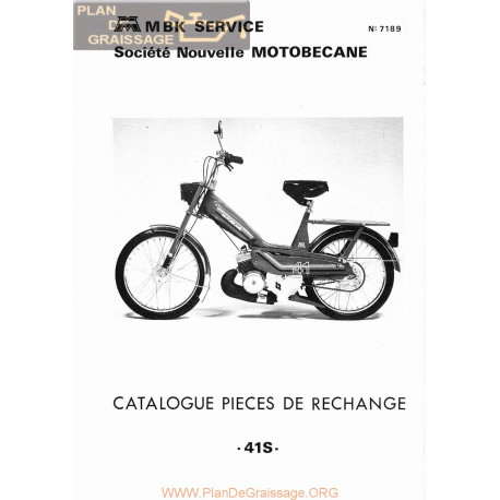 Motobecane 41 S 7189 Catalogue Pieces Rechange