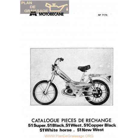 Motobecane 51 Super Black West Copper Horse 7175 Cataloge Pieces