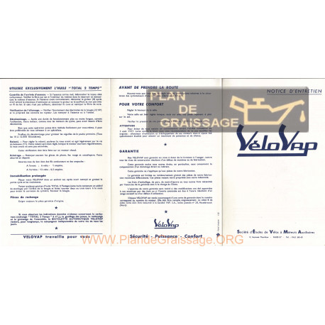 Motobecane 73 Velovap Notice Entretien