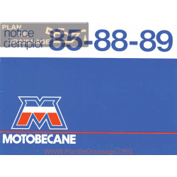 Motobecane 85 88 89 Notice D Emploi