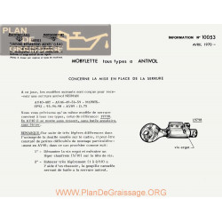 Motobecane Antivol All Types 1970 Note Tech Num 10053