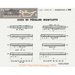 Motobecane Axes Pedalier 1965 Note Tech Num 288