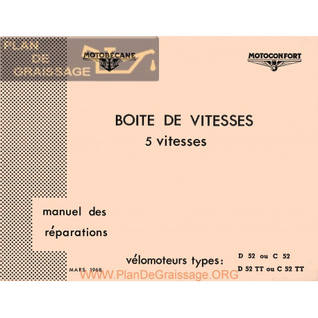 Motobecane BoÎte De Vitesse D52 D52tt