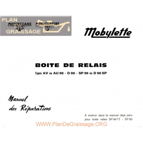 Motobecane BoÎte Relais Av98 Sp98