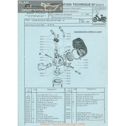 Motobecane Carburateur Dellorto Sha 14 51 Su Sl 1984 Note Tech Num 10411