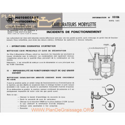 Motobecane Carburateur Fonctionnement 1972 Note Tech Num 10106