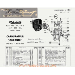 Motobecane Carburateur Gurtner Ar2 12 729c 1971 Note Tech Num 483