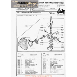Motobecane Carburateur Gurtnet Ga 14 163 51 Sl 85 Cf 1985 Note Tech Num 10427