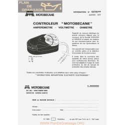 Motobecane Controleur Amp Volt Ohm 1977 Note Tech Num 10170bis