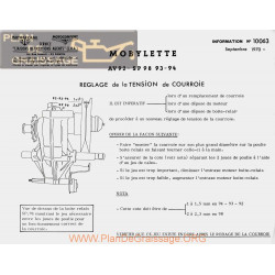 Motobecane Courroie Tension Av92 Sp98 93 94 1970 Note Tech Num 10063