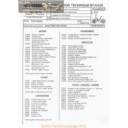 Motobecane Crazy Bike Mo Cross 1986 Note Tech Num 10459