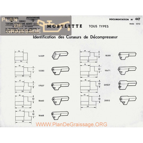 Motobecane Curseur De Decompresseur 1970 Note Tech Num 447
