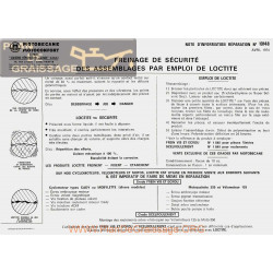 Motobecane Description Usage Loctite 1974 Note Tech Num 10148