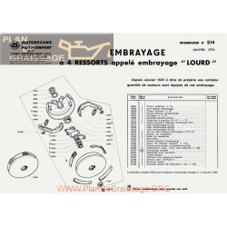 Motobecane Embrayage 4 Ressort Lord 1974 Note Tech Num 514
