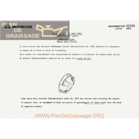 Motobecane Embrayage Grain De Ble 1977 Note Tech Num 10219